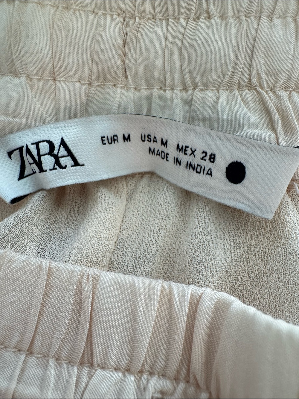 Zara ZW Collection Embroidered Wide Leg Pants Ecru Beaded NWOT Size M - Picture 11 of 11